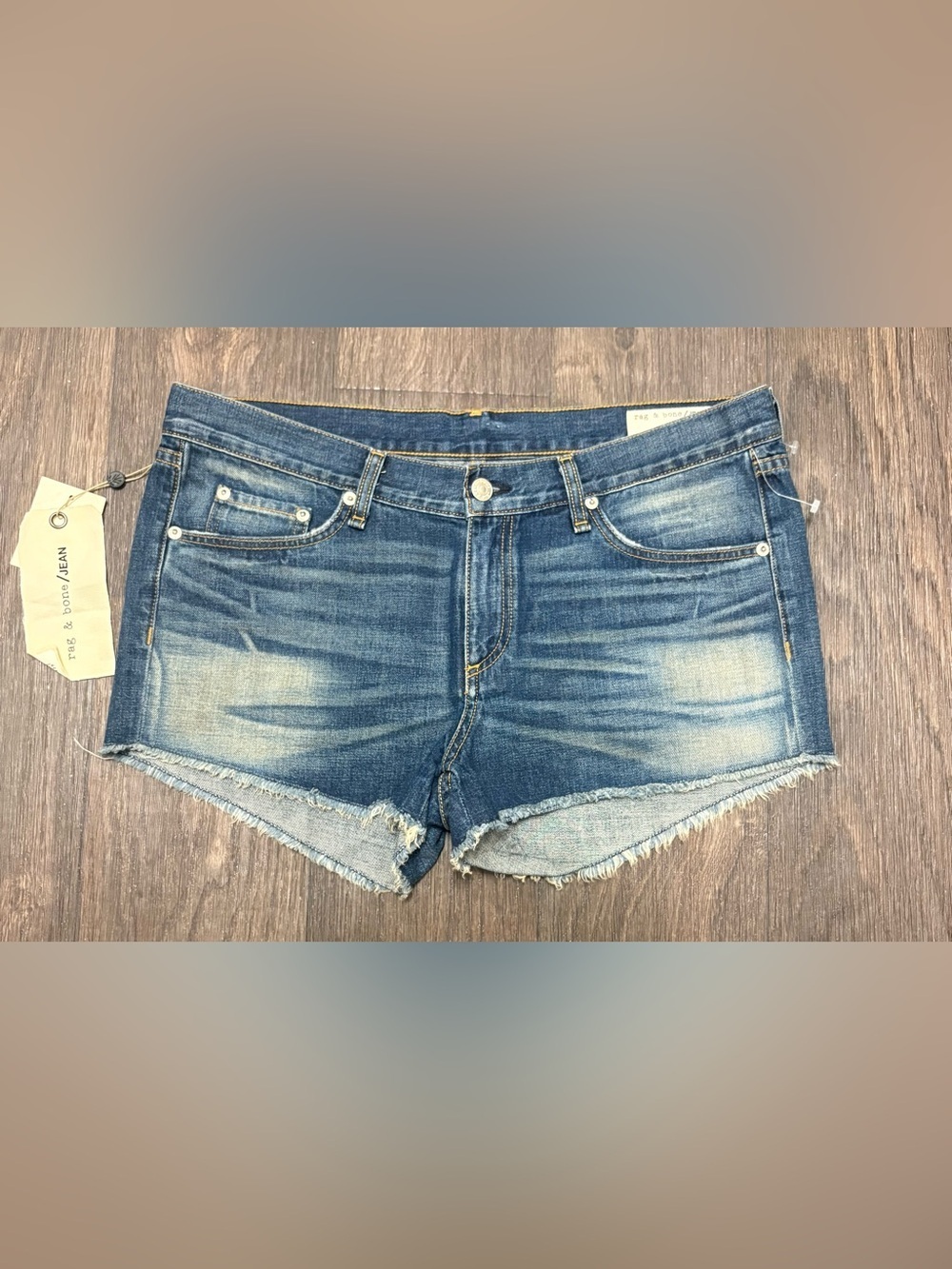 Rag & Bone Jean Distressed Cut Off Denim Shorts Size 31 NWT